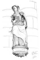 statue à Chaource-2000-encre noire