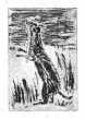 Belette dressée - 2001 - 7,9x11,9cm. noir